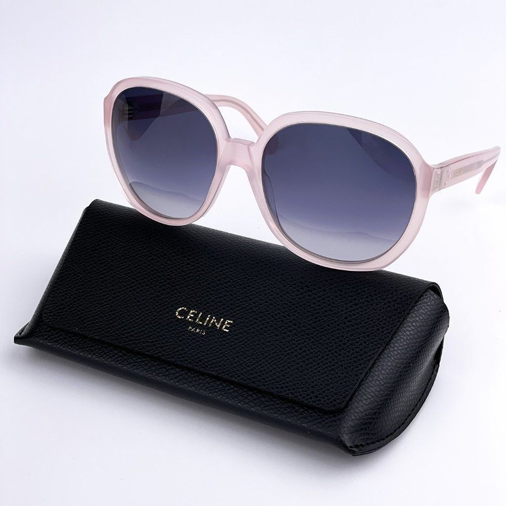 NEW CELINE CL40147I 72W Milky Pink Gray Gradient Round Unisex Sunglasses